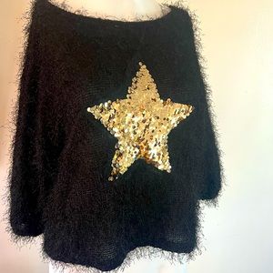 Black blouse with gold star